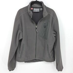 Simms Fishing Jacket Mens Medium Green Full Zip Fleece Wind Stopper Outdoors